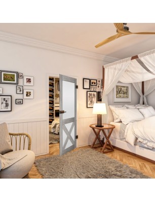 Ganzglastür - Country Graueiche Model 53 - modernes Zuhause