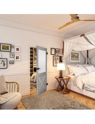 Ganzglastür - Country Graueiche Model 54 - modernes Zuhause