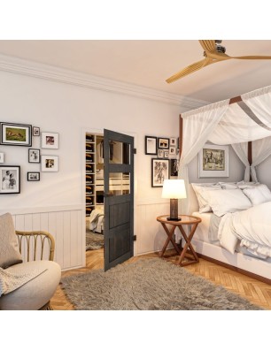 Ganzglastür - Country Schwarz gebeizt Model 33