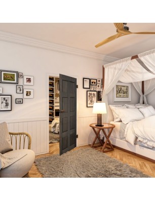 Ganzglastür - Country Schwarz gebeizt Model 60