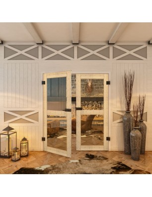 Ganzglastür - Country Astkiefer Model 21 - modernes Zuhause