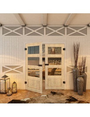 Ganzglastür - Country Astkiefer Model 32 - modernes Zuhause