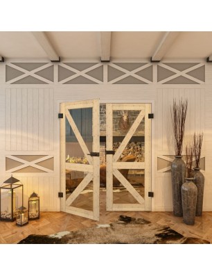 Ganzglastür - Country Astkiefer Model 41 - modernes Zuhause