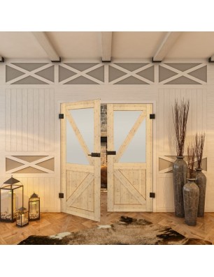 Ganzglastür - Country Astkiefer Model 44 - modernes Zuhause