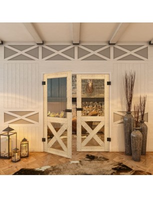 Ganzglastür - Country Astkiefer Model 51 - modernes Zuhause