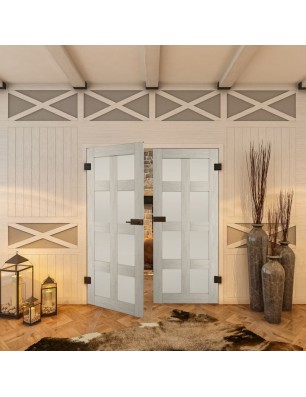 Ganzglastür - Country Weiss Rustikal Model 64