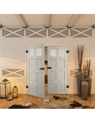 Ganzglastür - Country Weiss Rustikal Model 66