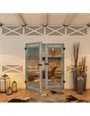 Ganzglastür - Country Bunt geplankt Model 11