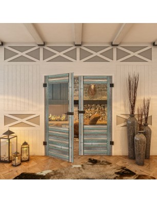 Ganzglastür - Country Bunt geplankt Model 12