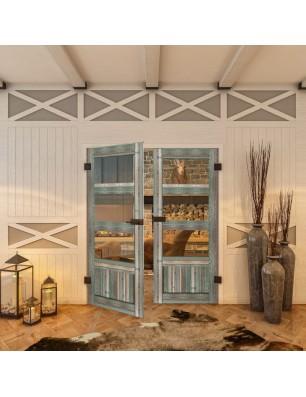 Ganzglastür - Country Bunt geplankt Model 32