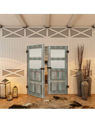 Ganzglastür - Country Bunt geplankt Model 37