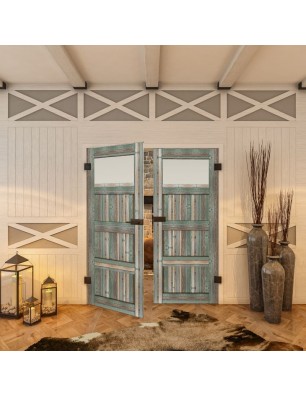 Ganzglastür - Country Bunt geplankt Model 38