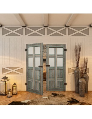 Ganzglastür - Country Bunt geplankt Model 65