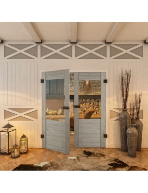 Ganzglastür - Country Graueiche Model 12 - modernes Zuhause