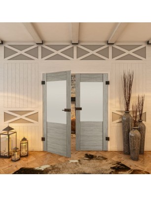 Ganzglastür - Country Graueiche Model 14 - modernes Zuhause