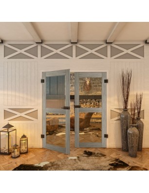 Ganzglastür - Country Graueiche Model 21 - modernes Zuhause