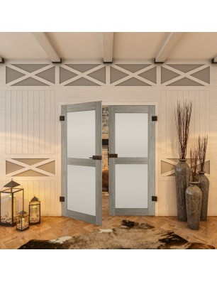 Ganzglastür - Country Graueiche Model 23 - modernes Zuhause