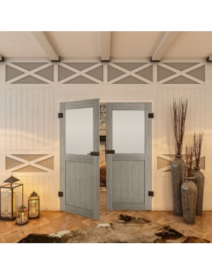 Ganzglastür - Country Graueiche Model 24 - modernes Zuhause