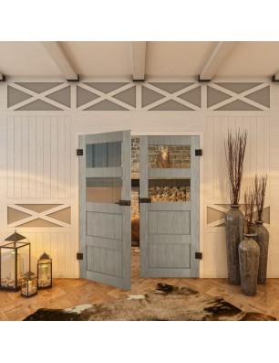 Ganzglastür - Country Graueiche Model 33 - modernes Zuhause