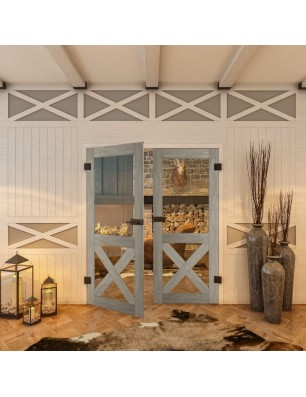 Ganzglastür - Country Graueiche Model 51 - modernes Zuhause