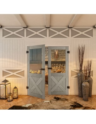 Ganzglastür - Country Graueiche Model 52 - modernes Zuhause