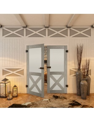 Ganzglastür - Country Graueiche Model 53 - modernes Zuhause