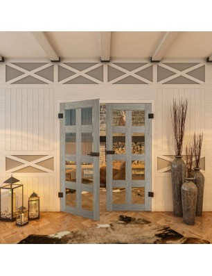 Ganzglastür - Country Graueiche Model 61 - modernes Zuhause