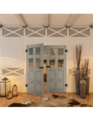 Ganzglastür - Country Graueiche Model 62 - modernes Zuhause