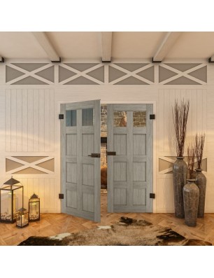 Ganzglastür - Country Graueiche Model 63 - modernes Zuhause