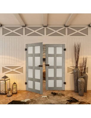 Ganzglastür - Country Graueiche Model 64 - modernes Zuhause