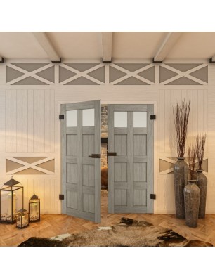 Ganzglastür - Country Graueiche Model 66 - modernes Zuhause