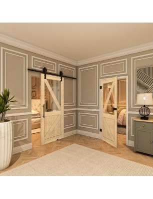 Ganzglastür - Country Astkiefer Model 42 - modernes Zuhause