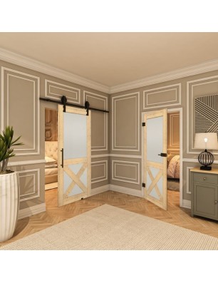 Ganzglastür - Country Astkiefer Model 53 - modernes Zuhause