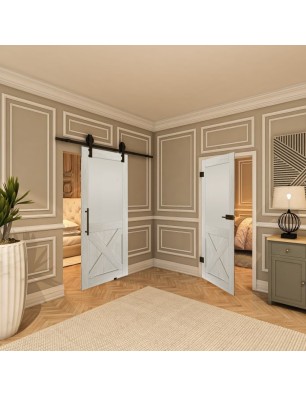 Ganzglastür - Country Weiss Rustikal Model 54