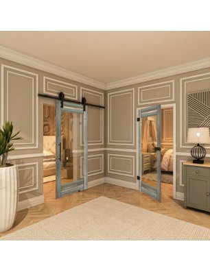 Ganzglastür - Country Bunt geplankt Model 11