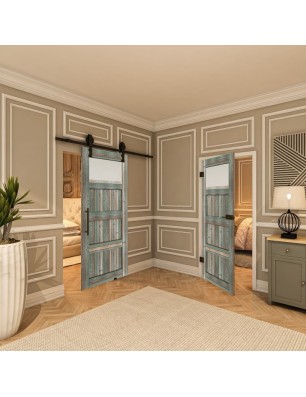 Ganzglastür - Country Bunt geplankt Model 38