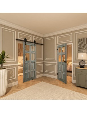 Ganzglastür - Country Bunt geplankt Model 62