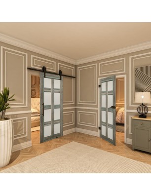 Ganzglastür - Country Bunt geplankt Model 64