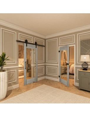 Ganzglastür - Country Graueiche Model 11 - modernes Zuhause