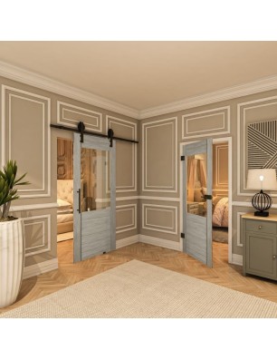 Ganzglastür - Country Graueiche Model 12 - modernes Zuhause