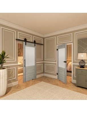 Ganzglastür - Country Graueiche Model 14 - modernes Zuhause