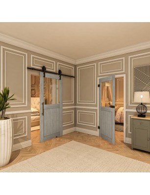 Ganzglastür - Country Graueiche Model 22 - modernes Zuhause