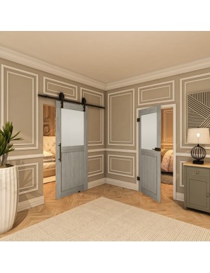 Ganzglastür - Country Graueiche Model 24 - modernes Zuhause