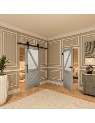 Ganzglastür - Country Graueiche Model 44 - modernes Zuhause