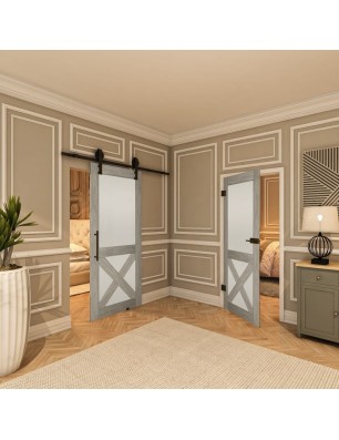 Ganzglastür - Country Graueiche Model 53 - modernes Zuhause