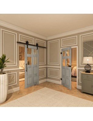 Ganzglastür - Country Graueiche Model 62 - modernes Zuhause