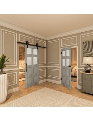 Ganzglastür - Country Graueiche Model 65 - modernes Zuhause