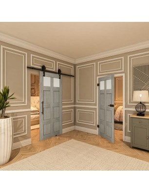 Ganzglastür - Country Graueiche Model 66 - modernes Zuhause