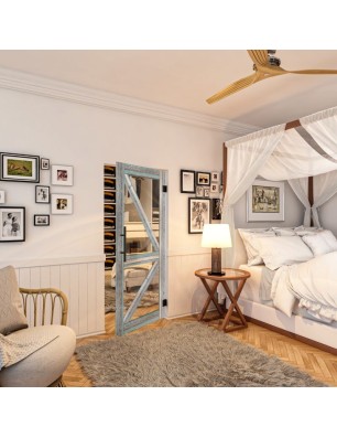 Pendeltür - Country Bunt geplankt Model 41-modernes Zuhause