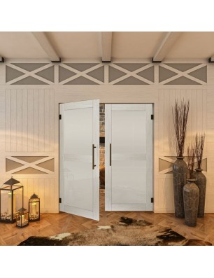 Pendeltür - Country Weiss Rustikal Model 23-modernes Zuhause